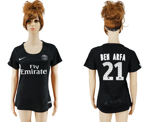 Women's Paris Saint-Germain #21 Ben Arfa Sec Away Soccer Club Jersey